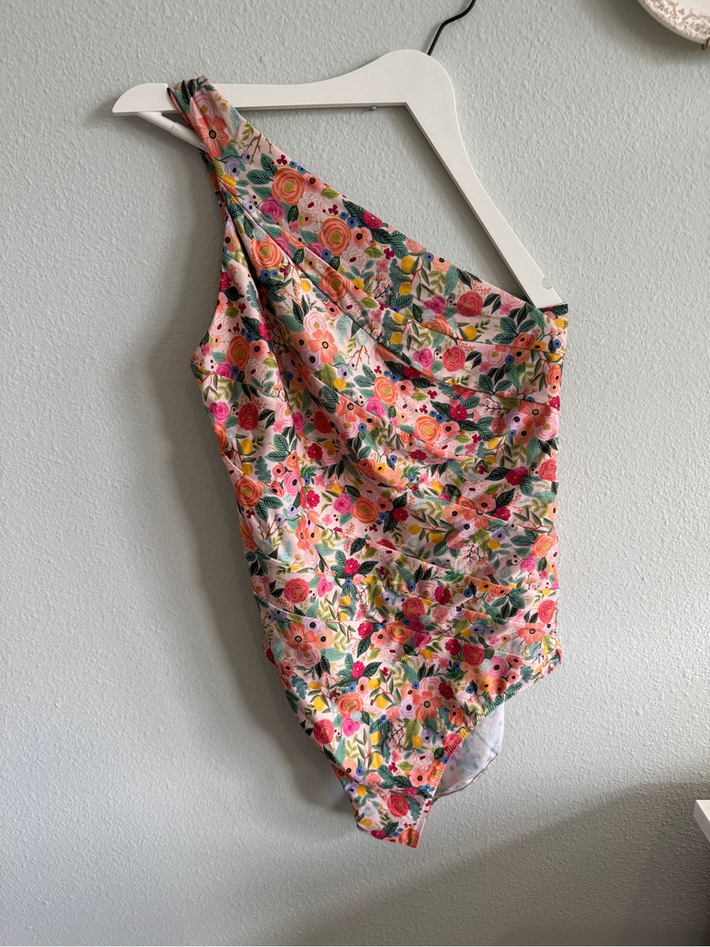 Summersalt Bandage One Shoulder Swimsuit Size 10 Rifle Paper Co Print